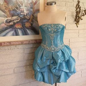 Camille Embroidered Appliqué Beaded Formal Dress